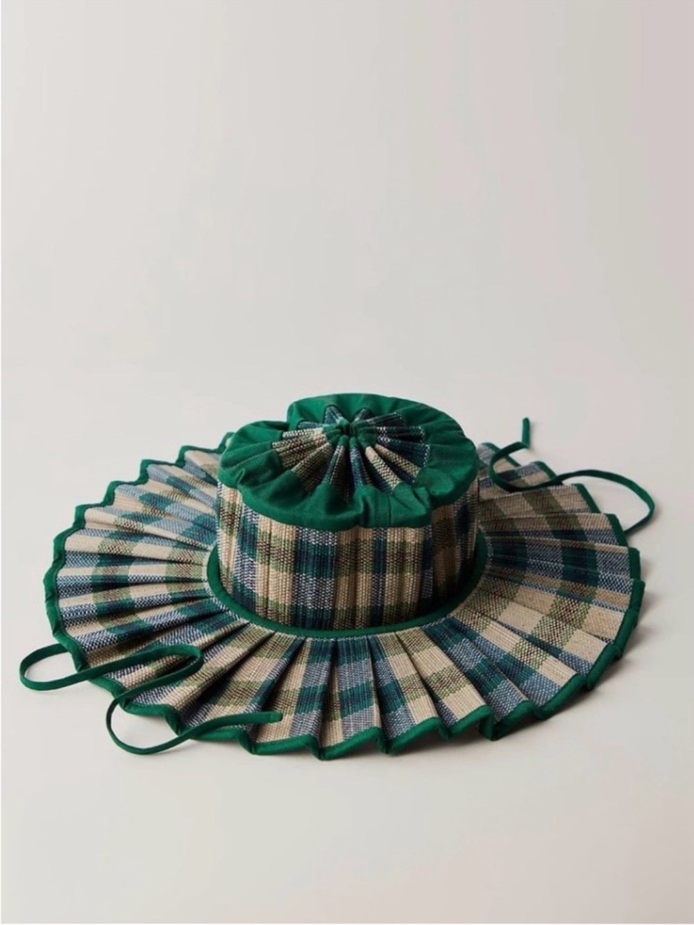 Lorna Murray Darwin Island Capri Maxi Hat - Green & Cream Plaid - Picture 4 of 6
